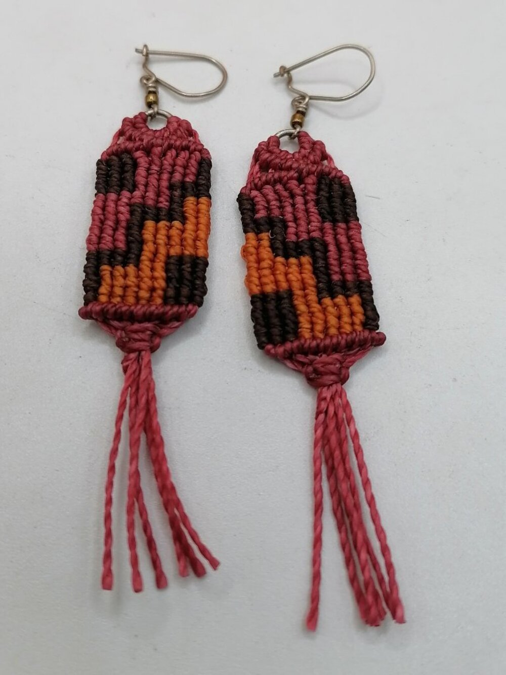 Handmade Macrame Earrings with Labyrinth Design